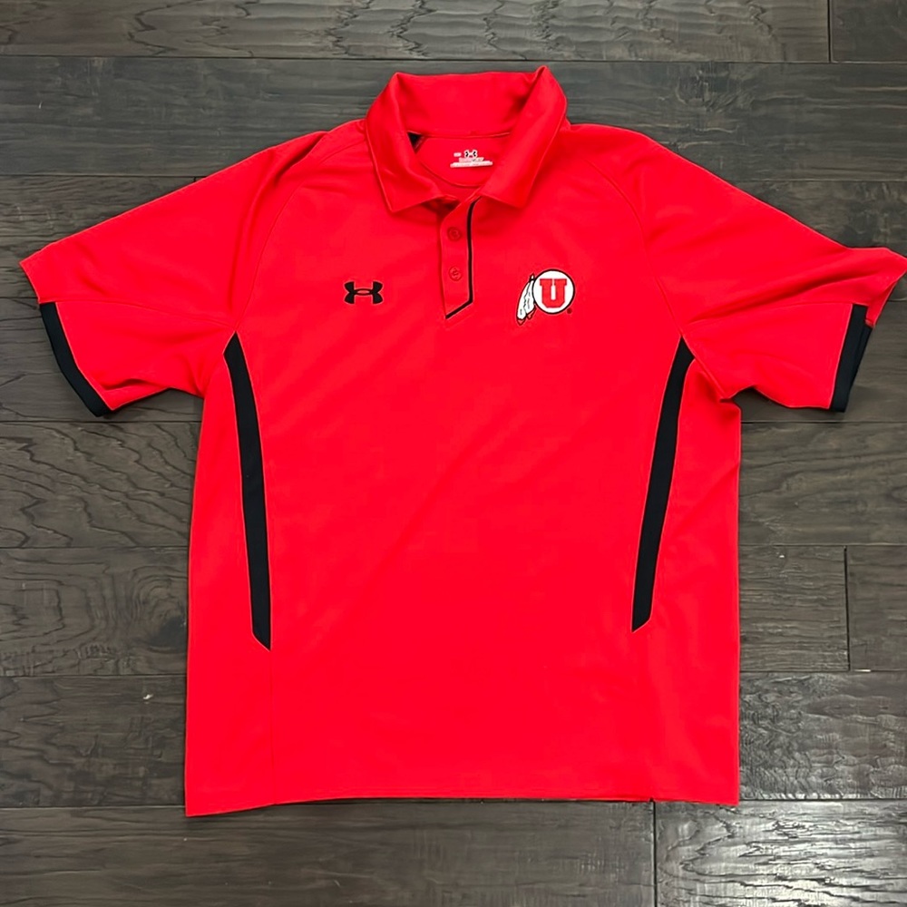Under Armour, sports polo, Utah Utes, tech mesh men’s medium, red